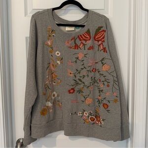 Maeve by Anthro Floral Embroidered Sweater